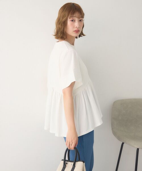 RETRO GIRL(レトロガール)の「ペプラムゆるTEE(Tシャツ/カットソー・レディース・オフホワイト/ブラック/グリーン・FREE)」の14枚目の写真