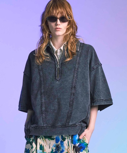 MAISON SPECIAL（メゾンスペシャル）の「《UNISEX》Chemical Over-Dyed Inside-Out Prime-Over Crew Neck T-Shirt/ケミカルオーバーダイインサイドアウトプライムオーバークルーネックTシャツ【MAISON SPECIAL/メゾンスペシャル】（Tシャツ/カットソー・メンズ・ホワイト/グレー・2/1/0）」の2枚目の写真