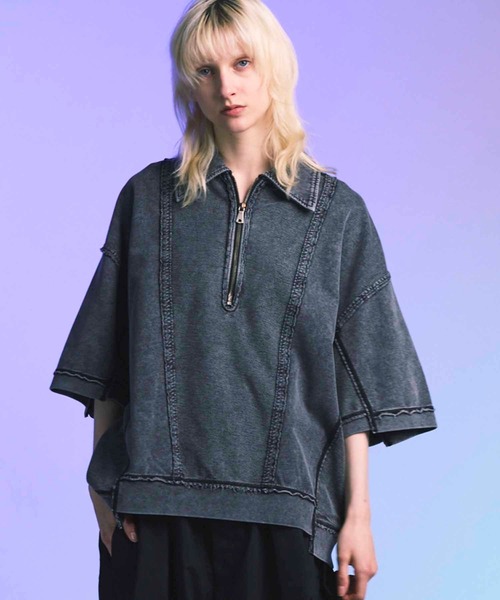 UNISEX》Chemical Over-Dyed Inside-Out Prime-Over Crew Neck T-Shirt