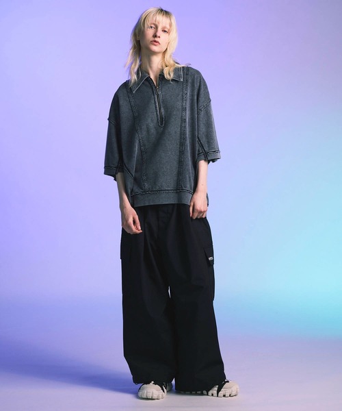 セール】《UNISEX》Chemical Over-Dyed Inside-Out Prime-Over Crew