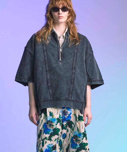 MAISON SPECIAL（メゾンスペシャル）の「《UNISEX》Chemical Over-Dyed Inside-Out Prime-Over Crew Neck T-Shirt/ケミカルオーバーダイインサイドアウトプライムオーバークルーネックTシャツ【MAISON SPECIAL/メゾンスペシャル】（Tシャツ/カットソー・メンズ・ホワイト/グレー・2/1/0）」の5枚目の写真