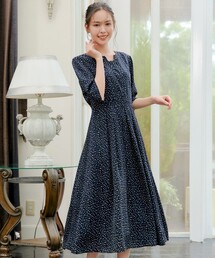 【sandro】関税・送料込★ネイビー ドット 水玉 ミニワンピース Sono - sono ネイビー Dot-JQ レディワンピース ドット 水玉の