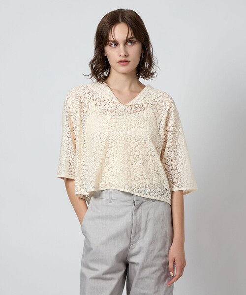 Steven Alan(スティーブンアラン)の「<Steven Alan>レース セーラーカラー ブラウス(シャツ/ブラウス・レディース・ブラック/オフホワイト・FREE)」の3枚目の写真