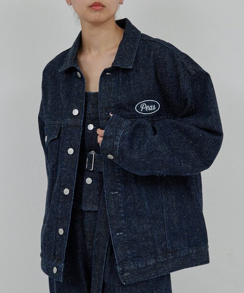 GALLARDAGALANTE（ガリャルダガランテ）の「【PEAS】オーバーGジャン（デニムジャケット・レディース・ブルー系その他/ネイビー・FREE）」の2枚目の写真