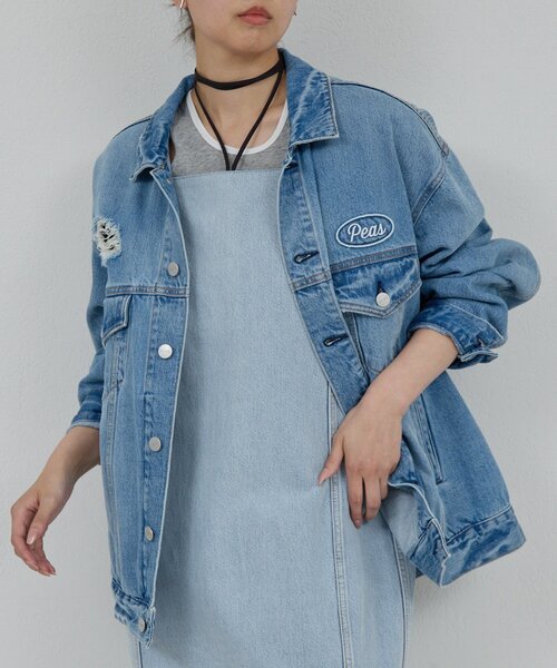 GALLARDAGALANTE（ガリャルダガランテ）の「【PEAS】オーバーGジャン（デニムジャケット・レディース・ブルー系その他/ネイビー・FREE）」の18枚目の写真