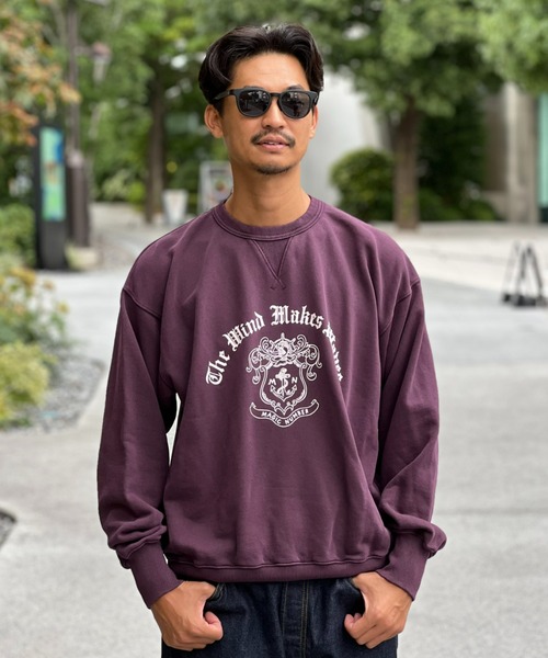 MAGIC NUMBER（マジック ナンバー）の「【MAGIC NUMBER】CREST WASHED CREW SWEAT（スウェット・メンズ・ネイビー/グリーン/バーガンディー・LARGE/MEDIUM/X-LARGE）」の3枚目の写真