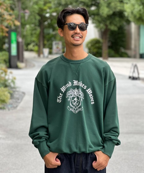 MAGIC NUMBER（マジック ナンバー）の「【MAGIC NUMBER】CREST WASHED CREW SWEAT（スウェット・メンズ・ネイビー/グリーン/バーガンディー・LARGE/MEDIUM/X-LARGE）」の2枚目の写真