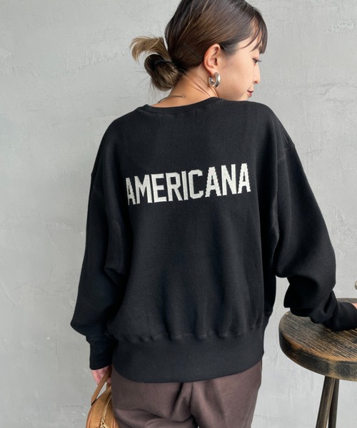【極美品✨】 AMERICANA/アメリカーナ CREW NECK SWEAT FUDGE 11月号掲載】[Americana/アメリカーナ] 別注 ショート丈 バック