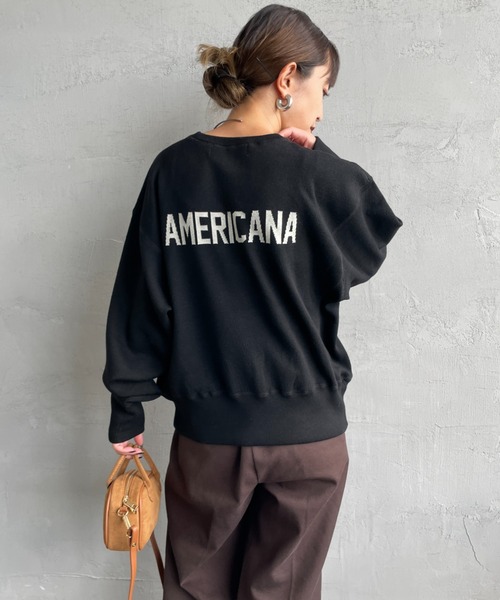 AMERICANA ロゴSWEAT FUDGE 11月号掲載】[Americana/アメリカーナ] 別注 ショート丈 バック