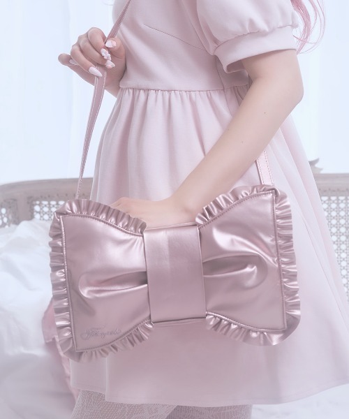 Fiorforte（フィオルフォルテ）の「Ribbon frill shoulder bag（ショルダーバッグ・レディース・ベビーピンク/ホワイト/ピンク・FREE）」の20枚目の写真
