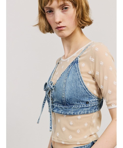 SORIN(ソリン )の「【SALE本日4/19販売終了】Ribbon Denim Bustier/リボンデニムビスチェ(ベスト・レディース・インディゴブルー/チャコールグレー・38)」の3枚目の写真