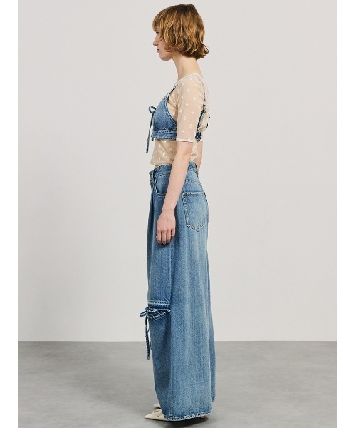 セール】Ribbon Denim Bustier/リボンデニムビスチェ（ベスト）｜SORIN
