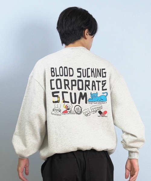 TOY　MACHINE（トイ　マシーン）の「TOY MACHINE/トイマシーン トレーナー/スウェット バックプリント MTMFFSW5（スウェット・メンズ・ブラック/ネイビー/アッシュグレー・XL/L/M）」の11枚目の写真