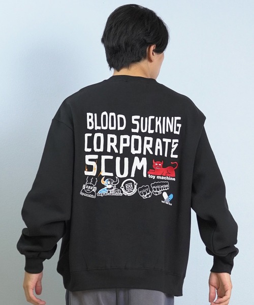 TOY　MACHINE（トイ　マシーン）の「TOY MACHINE/トイマシーン トレーナー/スウェット バックプリント MTMFFSW5（スウェット・メンズ・ブラック/ネイビー/アッシュグレー・XL/L/M）」の5枚目の写真