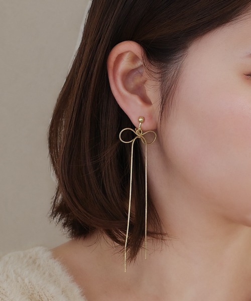 CERCA(チェルカ)の「saran jewelry/ロング リボンチェーン イヤリング(イヤリング・レディース・シルバー/ゴールド・FREE)」の10枚目の写真