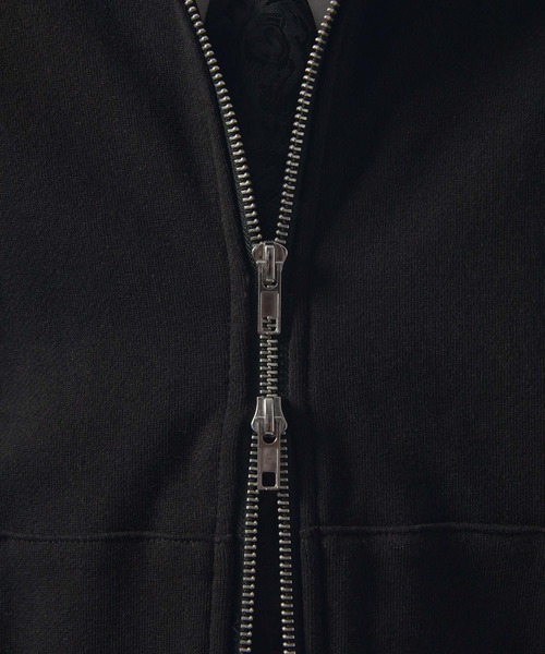 ANEDIST（アンディスト）の「Deformation double zip hoodie / ディフォーメーションダブルジップフーディ（パーカー・メンズ・ブラック/杢グレー/ブラウン・L/M）」の11枚目の写真