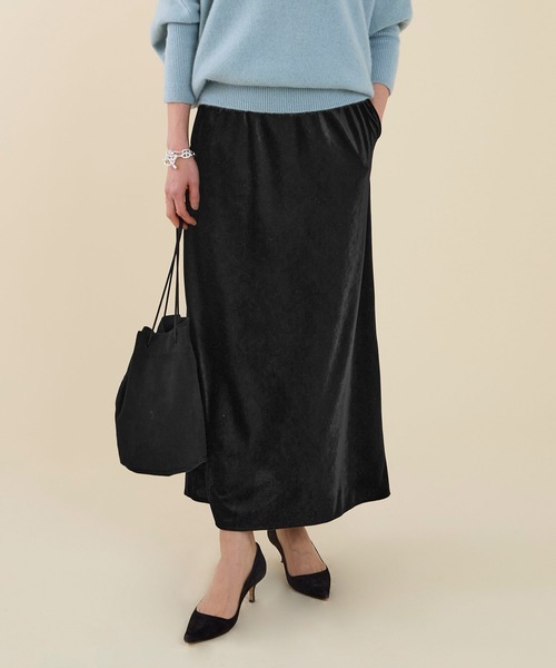 marmors（マルモア）の「【marmors】velour skirt（スカート・レディース・グレー/ブラック・36）」の2枚目の写真