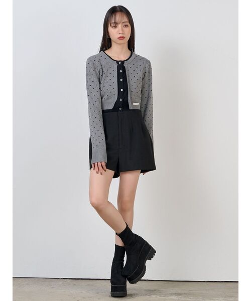 ドットクロップドカーディガン（ニット/セーター）｜MURUA（ムルーア