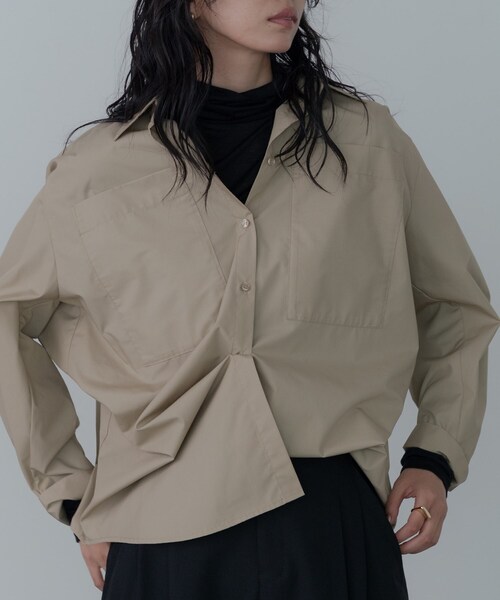 GALLEST（ギャレスト）の「Timeless｜ビッグポケットフォルムシャツ（シャツ/ブラウス・レディース・ブルー系7/チャコールグレー/ホワイト/ベージュ・34/38）」の18枚目の写真