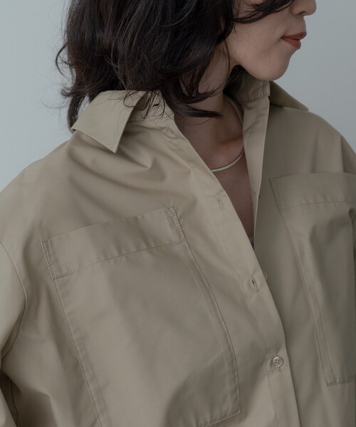 GALLEST（ギャレスト）の「Timeless｜ビッグポケットフォルムシャツ（シャツ/ブラウス・レディース・ブルー系7/チャコールグレー/ホワイト/ベージュ・34/38）」の10枚目の写真