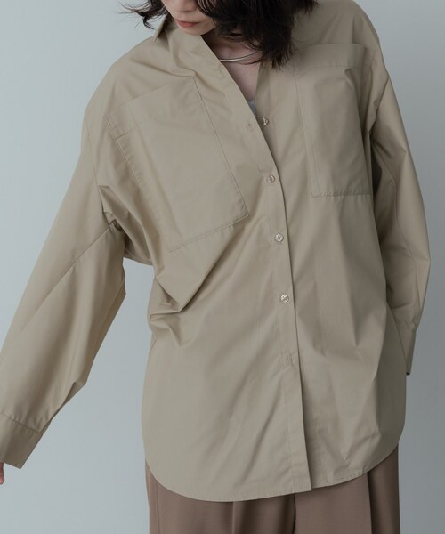 GALLEST（ギャレスト）の「Timeless｜ビッグポケットフォルムシャツ（シャツ/ブラウス・レディース・ブルー系7/チャコールグレー/ホワイト/ベージュ・34/38）」の8枚目の写真