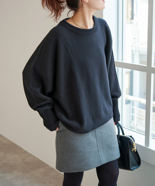 WEB限定 / 追加》 バルキーヤーンドルマンロングリブニット（ニット