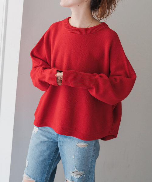 WEB限定 / 追加》 バルキーヤーンドルマンロングリブニット（ニット