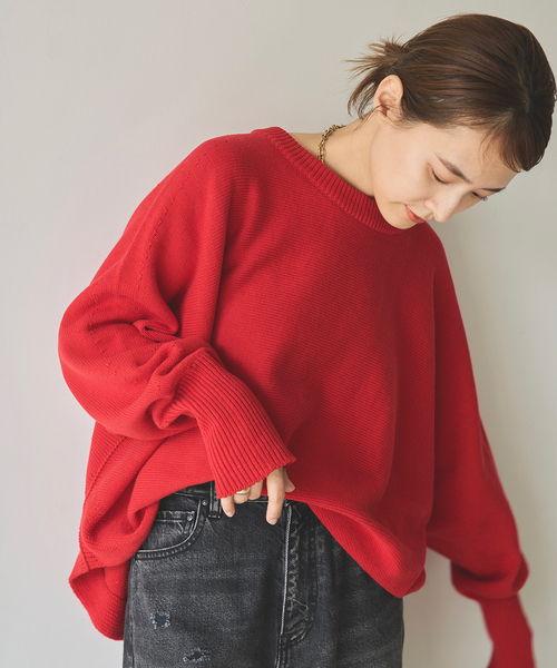 WEB限定 / 追加》 バルキーヤーンドルマンロングリブニット（ニット