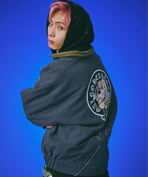 GALFY(ガルフィー)の「GALFY-百合の紋紋カバーオール(その他アウター・メンズ・ブラック/グレー/カーキ・L/XL)」の1枚目の写真