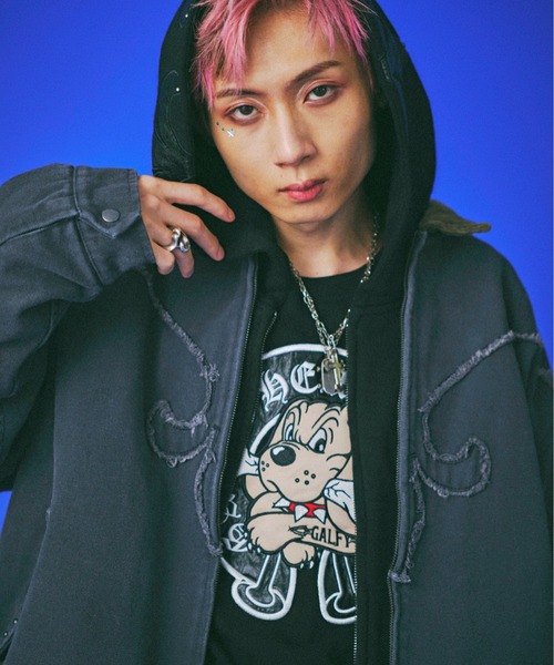 GALFY(ガルフィー)の「GALFY-百合の紋紋カバーオール(その他アウター・メンズ・ブラック/グレー/カーキ・L/XL)」の4枚目の写真