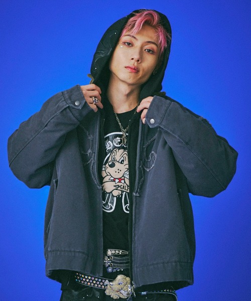 GALFY(ガルフィー)の「GALFY-百合の紋紋カバーオール(その他アウター・メンズ・ブラック/グレー/カーキ・L/XL)」の5枚目の写真
