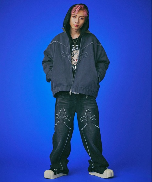 GALFY(ガルフィー)の「GALFY-百合の紋紋カバーオール(その他アウター・メンズ・ブラック/グレー/カーキ・L/XL)」の6枚目の写真