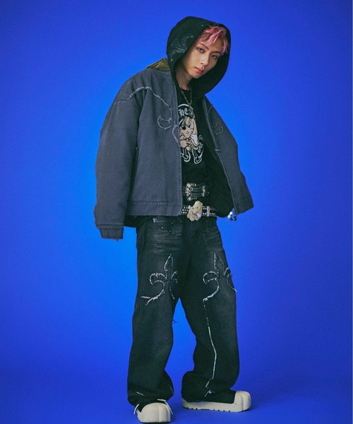 GALFY(ガルフィー)の「GALFY-百合の紋紋カバーオール(その他アウター・メンズ・ブラック/グレー/カーキ・L/XL)」の8枚目の写真