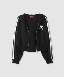 Mac-House（マックハウス）の「Simplify ガールズ短丈ZIPパーカー×リブタンクトップ【アンサンブル】（パーカー）」