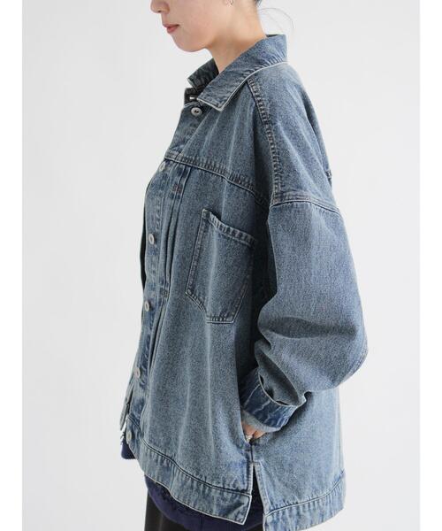 sm2rhythm（サマンサモスモスリズム）の「デニムルーズジャケット（ノーカラージャケット・レディース・ブルー/グレー・F）」の3枚目の写真