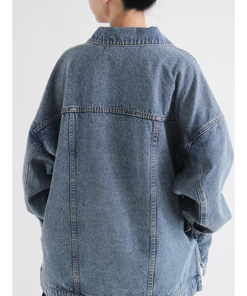 sm2rhythm（サマンサモスモスリズム）の「デニムルーズジャケット（ノーカラージャケット・レディース・ブルー/グレー・F）」の4枚目の写真