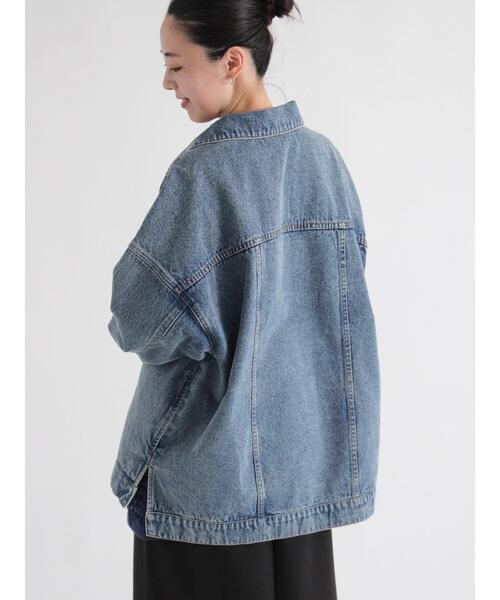 sm2rhythm（サマンサモスモスリズム）の「デニムルーズジャケット（ノーカラージャケット・レディース・ブルー/グレー・F）」の6枚目の写真