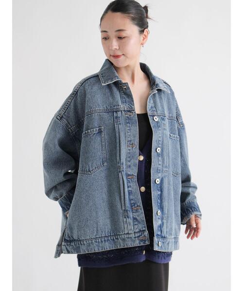 sm2rhythm（サマンサモスモスリズム）の「デニムルーズジャケット（ノーカラージャケット・レディース・ブルー/グレー・F）」の8枚目の写真