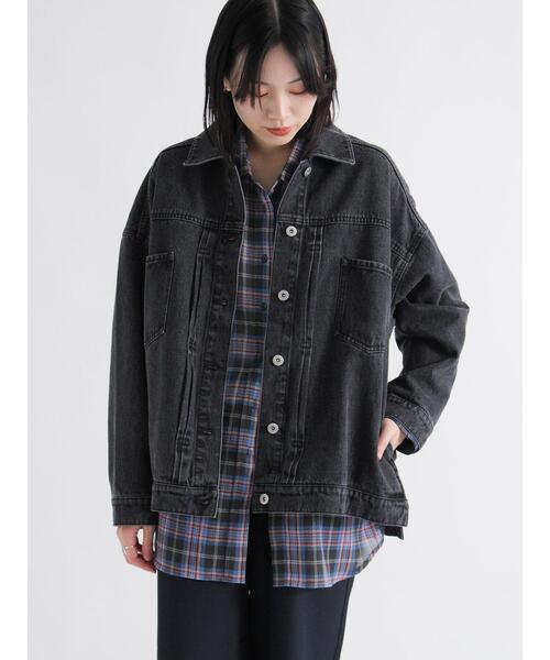 sm2rhythm（サマンサモスモスリズム）の「デニムルーズジャケット（ノーカラージャケット・レディース・ブルー/グレー・F）」の17枚目の写真