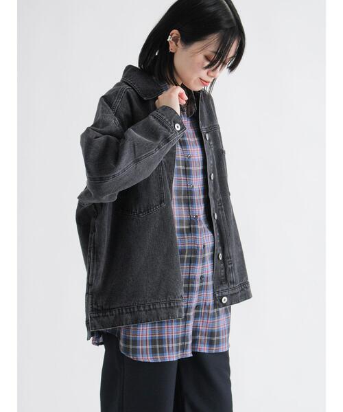 sm2rhythm（サマンサモスモスリズム）の「デニムルーズジャケット（ノーカラージャケット・レディース・ブルー/グレー・F）」の20枚目の写真