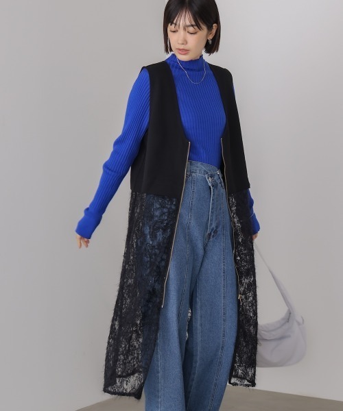 Bou Jeloud（ブージュルード）の「decoレースジレ（その他アウター・レディース・アイボリー/ブラック・38）」の2枚目の写真