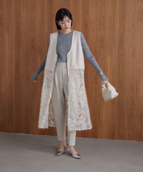 Bou Jeloud（ブージュルード）の「decoレースジレ（その他アウター・レディース・アイボリー/ブラック・38）」の9枚目の写真