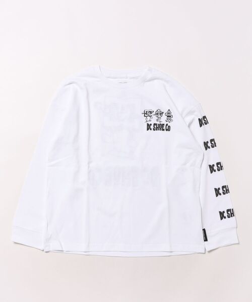 DC SHOES（ディーシーシューズ）の「25 KD PLAY TIME LS /DCキッズバックプリント長袖ロンT（Tシャツ/カットソー・キッズ・ホワイト/ブラック・130/140/150/160/120）」の2枚目の写真