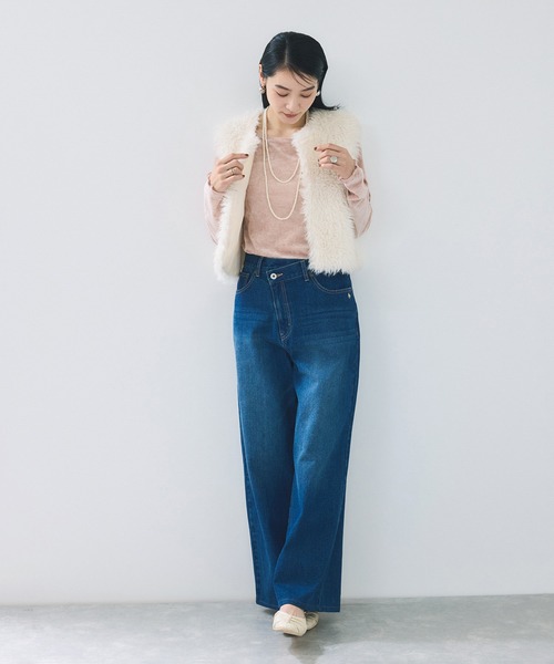 VIS(ビス)の「シアーベロアロングスリーブTシャツ(Tシャツ/カットソー・レディース・ダークブラウン/グレー/オフホワイト/ピンク・FREE)」の11枚目の写真