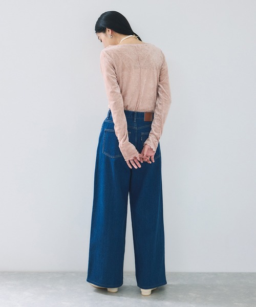 VIS(ビス)の「シアーベロアロングスリーブTシャツ(Tシャツ/カットソー・レディース・ダークブラウン/グレー/オフホワイト/ピンク・FREE)」の13枚目の写真