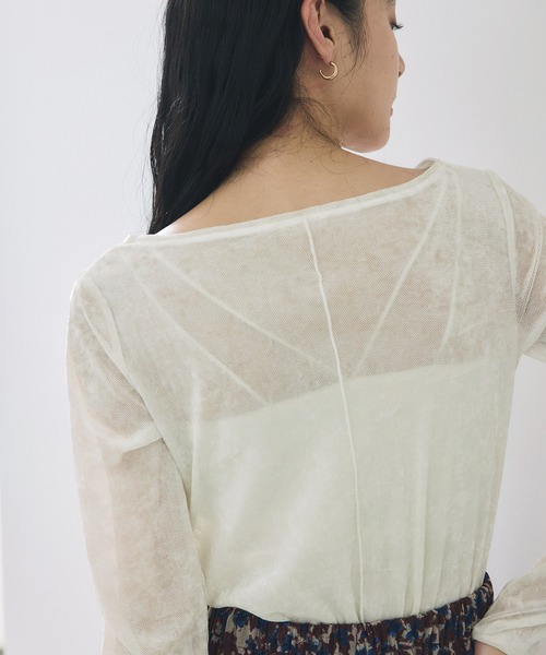 VIS(ビス)の「シアーベロアロングスリーブTシャツ(Tシャツ/カットソー・レディース・ダークブラウン/グレー/オフホワイト/ピンク・FREE)」の22枚目の写真