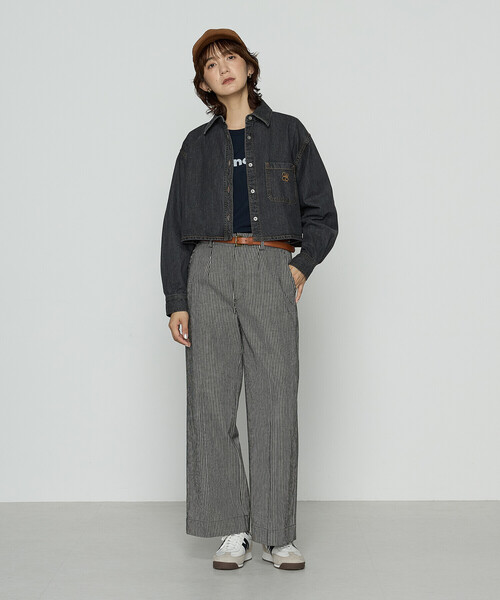 COMME CA Wardrobe（コムサワードローブ）の「ヒッコリーストライプ パンツ（その他パンツ・レディース・ブラック/キナリ・11号/9号）」の6枚目の写真