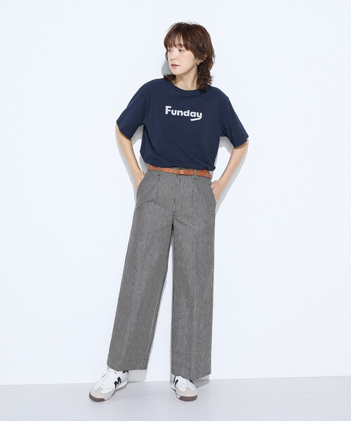 COMME CA Wardrobe（コムサワードローブ）の「ヒッコリーストライプ パンツ（その他パンツ・レディース・ブラック/キナリ・11号/9号）」の20枚目の写真