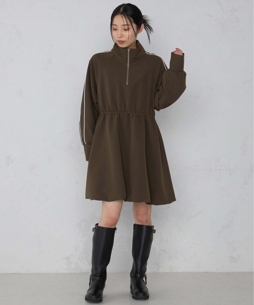 スタンドカラーバルーンワンピース（ワンピース）｜1chaku