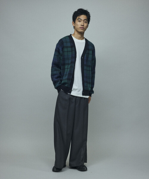 Firsthand（ファーストハンド）の「Firsthand/ファーストハンド チェック ニット カーディガン / グレンチェック / タータンチェック（カーディガン/ボレロ・メンズ・ブラック/グリーン・L/M）」の5枚目の写真